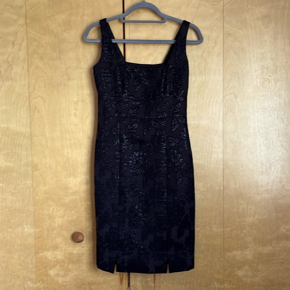Evan Picone Black Floral Dress Size 2P